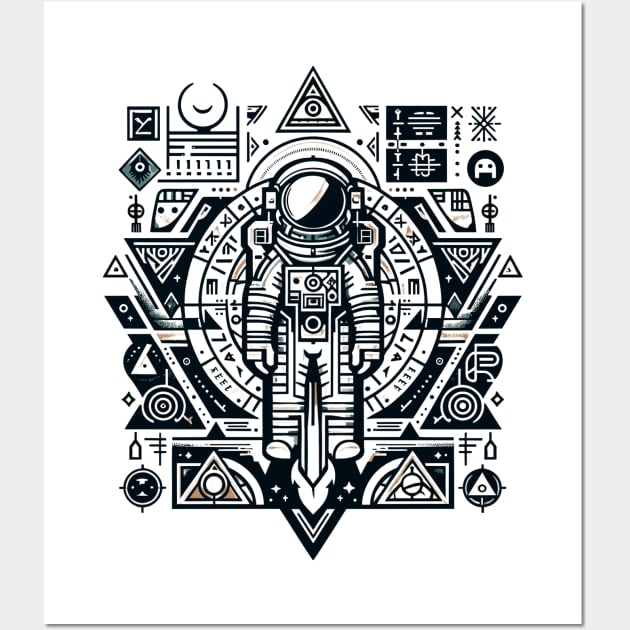 Timeless Voyager: Ancient Astronaut Wall Art by Graphic Wonders Emporium